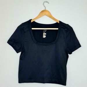 A New Day Black Fitted Crop T-Shirt